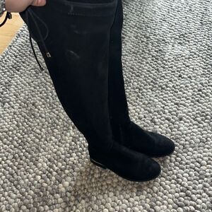 Rainbow Black Over-the-Knee Suede Boots